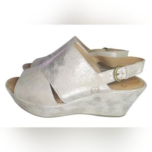 Born Metallic Gold Wedge Sandals, Womens 9